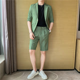 Men Suit Half Sleeve Two-Piece Set