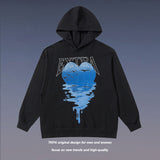 Mens Fall Outfits Fall/Winter Heart Printing Letter Coat