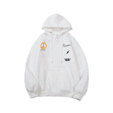 Autumn And Winter Joint Name Lightning Small Chrysanthemum Velvet Padded Hooded Sweatshirt Men And Women Same Style