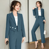 Women Pants Suit Uniform Designs Formal Style Office Lady Bussiness Attire Spring and Autumn Fashion Casual Suit Jacket