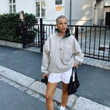 Cheerleader Letterman Jacket  Stitching Contrast Loose Pullover