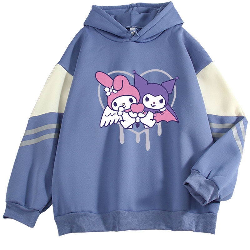 Kuromi Hoodie Melody Contrast Color Loose Student Casual Top