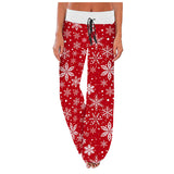 Wide Leg Floral Print Pants Loose Print Pocket Yoga Wide Leg Sports Trousers