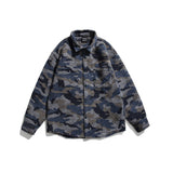 Men Shacket Long Sleeve Autumn Shirt Autumn Japanese Vintage Camouflage Long Sleeve Shirt