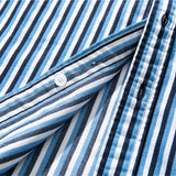 Men Shacket Long Sleeve Autumn Shirt Autumn Cityboy Striped Shirt Lapel Loose Shirt