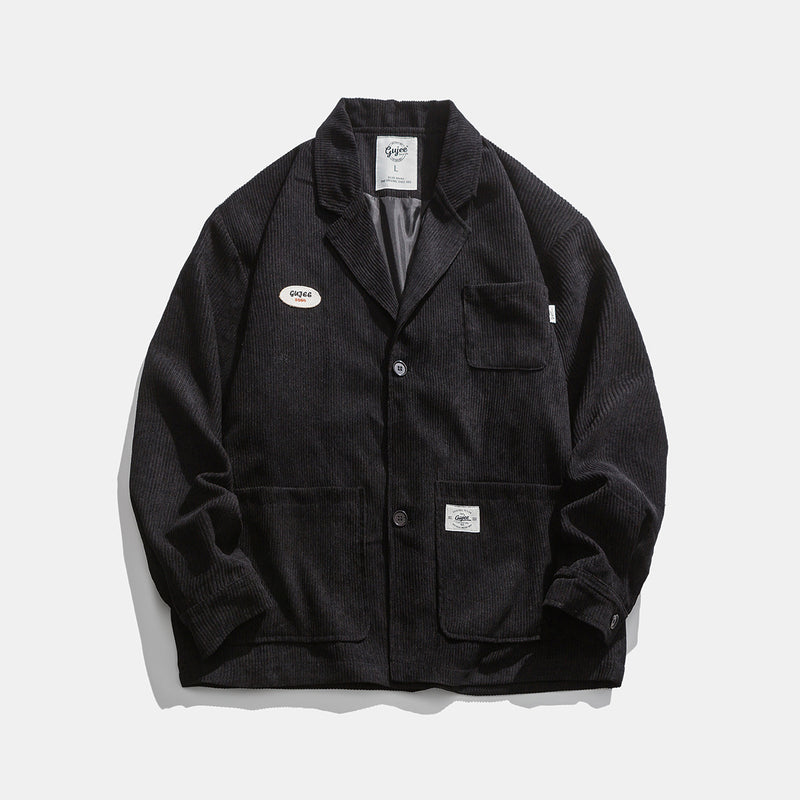 Men's Spring plus Size Retro Sports Suit Jacket Men's Casual Jacket Handsome Workwear Tops Men's Shacket