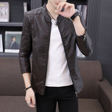 80's Leather Jacket Autumn and Winter PU Leather Fashionable Simple Leather Jacket Coat