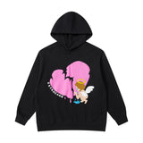 Mens Fall Outfits Three-Dimensional Printed Sweater Loose Hooded Cotton Hip-Hop Street