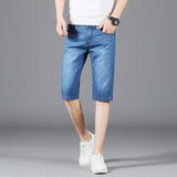 Men Jean Shorts Summer Stretch Denim Shorts Men's Casual Trend Loose Straight plus Size Shorts