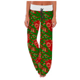 Wide Leg Floral Print Pants Loose Print Pocket Yoga Wide Leg Sports Trousers