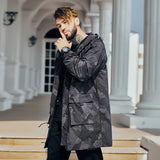 Men plus Size Coats Mid-Length Autumn and Winter Camouflage Trench Coat plus Size Anorak