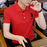 USPA Shirts Polo Shirt Men's Short-Sleeved Lapel Summer Embroidered Cotton T-shirt