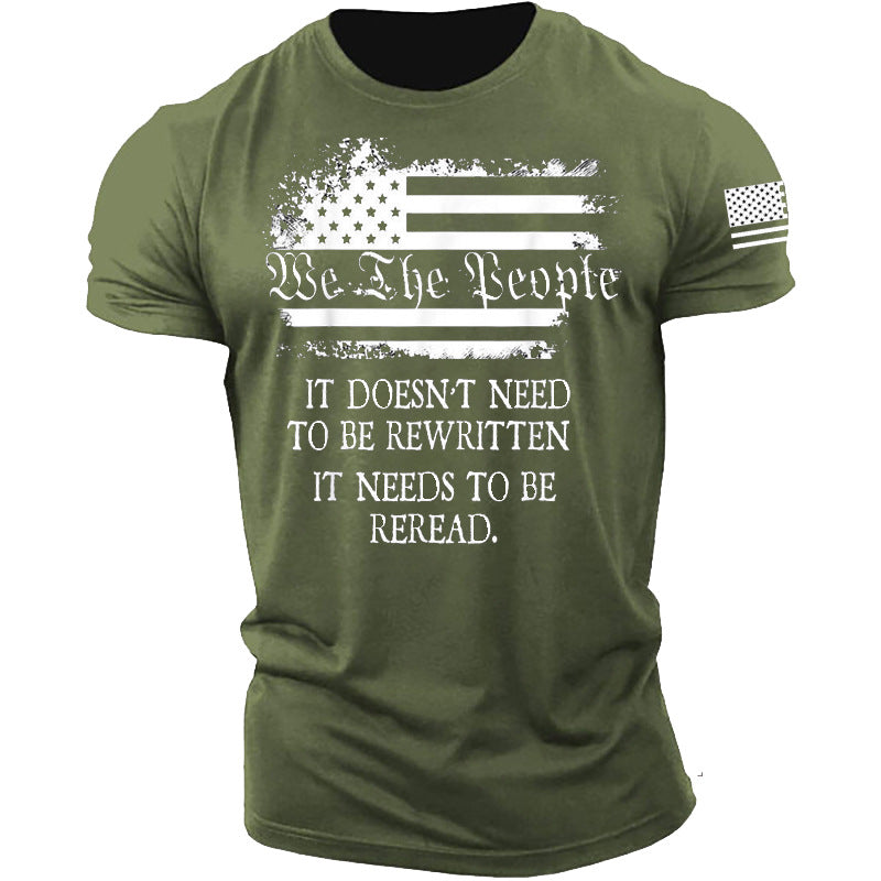 Captain America T Shirt Printed Short Sleeve Pattern Crew Neck Men's T-shirt