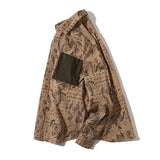 Men Shacket Long Sleeve Autumn Shirt Autumn Retro Contrast Color Pocket Casual Shirt for Men