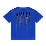 Amiri T Shirt Color Ink Splash Paint Colorful Casual Round Neck