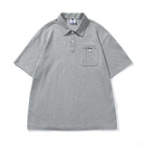2022 Summer man t shirt Solid Color Pocket Polo Shirt