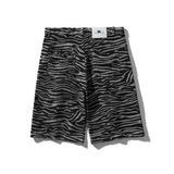 Mens Jean Shorts Animal Printed Washed Denim Shorts Men's Street Fashion Loose Straight Shorts Summer Bermuda Shorts