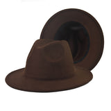 Fedora Hat Woolen Thick Top Hat Women's Fedora Hat British Style Felt Cap