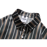 Men's T Shirt Summer Casual Tops Men's Summer Vintage Vertical Stripes Neutral Short-Sleeved Shirt Men's and Women's New Short-Sleeved Shirt