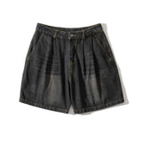 Men Shorts Men's Clothes Summer Wear Retro Men's Shorts Casual Loose Washed-out Denim Shorts Trendy Men