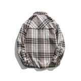 Men Shacket Long Sleeve Autumn Shirt Autumn Retro Loose Fashion Youth Plaid Shirt