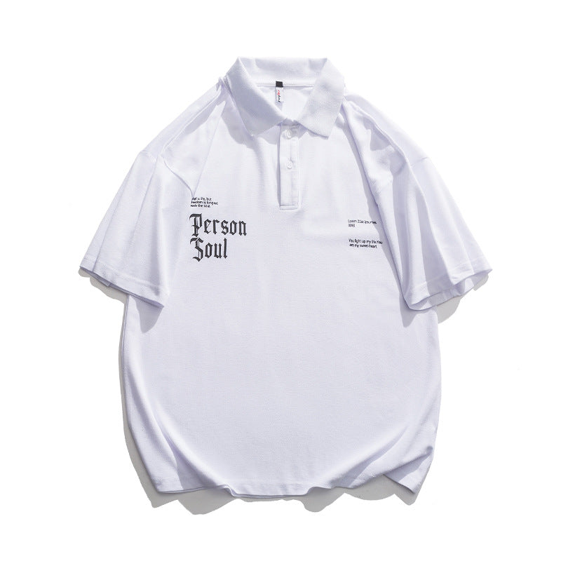 2022 Summer Man T Shirt Letter Polo Shirt Loose