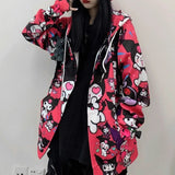 Sweater Women's Spring and Autumn Japanese Style Loose Cardigan Clow M Printed Hooded Long Sleeve Coat