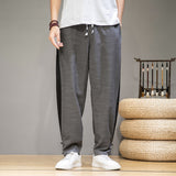Linen Pants Straight Leg Pants Drawstring Lightweight Elastic Beach Pants Spring and Autumn plus Size Loose Linen