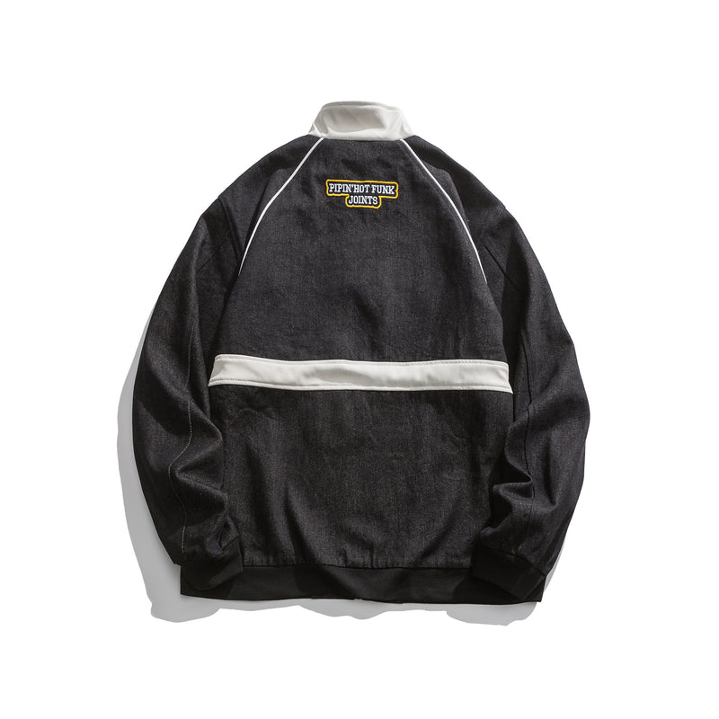 Men's Spring Stand Collar Retro Large Size Sports Men's Fashion Brand Jacket Loose Fashion Jacket Men's Men's Coat