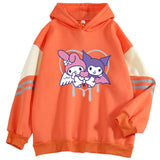 Kuromi Hoodie Melody Contrast Color Loose Student Casual Top
