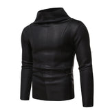 Men's Autumn and Winter Pullover Hoodie Men's Autumn and Winter Micro Velvet Lined Turtleneck T-shirt