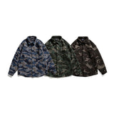 Men Shacket Long Sleeve Autumn Shirt Autumn Loose Personality Camouflage Shirt Men