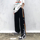 Harajuku Clothing Men Classic Retro Pants Straight Leg Pan Summer Casual Pants Wide Leg Trousers