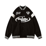 Mens Fall Outfits Retro Alphabet Embroidered Baseball Uniform Jacket Baggy Coat