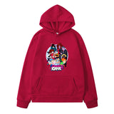 Maroon Graphic Hoodie Print