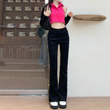 Low Rise Jeans Autumn and Winter Fleece-Lined High Speaker Mop Pants