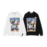 Men Fall Outfits Niche Loose Hip Hop Fleece-Lined Hoodie