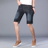 Men Jean Shorts Summer Men's Jeans Middle Pants Stretch Korean Washed-out Casual