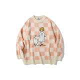 Men Fall Outfits Autumn and Winter Graffiti Letter Crew Neck Sweater Sweater