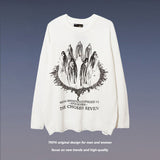 Mens Fall Outfits Letter Sweater Loose Long Sleeve Top