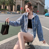 Pearl Jean Jacket Spring and Autumn Loose Short Denim Jacket Women's Jacket