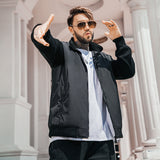 Men plus Size Coats Winter Fleece Padded Jacket Coat Cold-Proof Warm Velvet Stand Collar