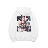 Autumn And Winter Women Bridal Bouquet Basket Pattern Printing Velvet Padded Hooded Sweatshirt