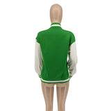 Cheerleader Letterman Jacket Color Matching Letters Printed Baseball Uniform