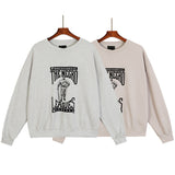 Fog Essentials Long Sleeve round Neck Sweatshirt Baseball League Pattern Crew Neck Pullover Sweatshirt