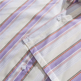 Men Shacket Long Sleeve Autumn Shirt Fashion Loose Vertical Stripe Shirt