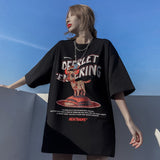 Men's T-shirt Summer Casual Tops Cartoon Printed Short Sleeve T-shirt Men's I round Neck Half Sleeve Trendy Loose