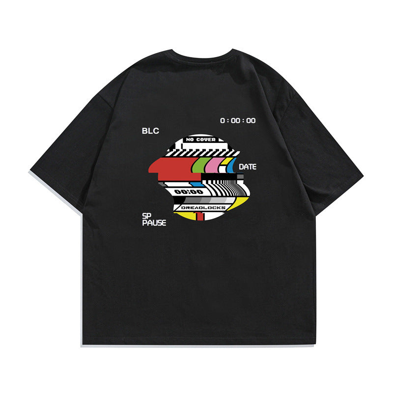 2022 Summer man t shirt Colored Letters Printed Half Sleeve