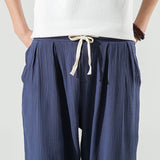 Linen Pants Straight Leg Pants Drawstring Lightweight Elastic Beach Pants Spring Loose Casual Pants Fashion Men's Pants