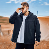 Men plus Size Coats Winter Cotton Coat with Solid Color Coat Thickened Fleece-Lined Warm-Keeping Cotton Clothing Top